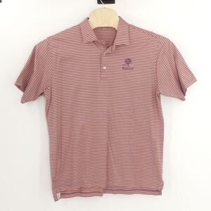Peter Millar Golf Polo Shirt 100% Cotton Orange Purple Striped Men's Large L